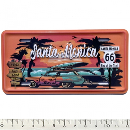 Magnet Santa Monica "Plaque Immatriculation" Holidays