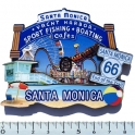 Magnet Santa Monica "Pier" en bois verni et en relief