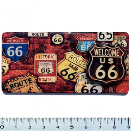 Magnet Route 66 Rectangulaire "Signs" en Relief