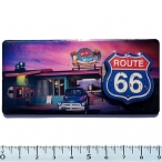 Magnet Route 66 Rectangulaire "Mr D's" en Relief