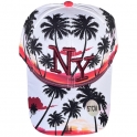 Casquette New York "Palm" Blanche et Bordeaux