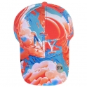 Casquette New York "Cloud" Orange et Turquoise