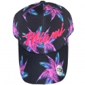 Casquette Miami "Palm" Noire et Rose Fluo