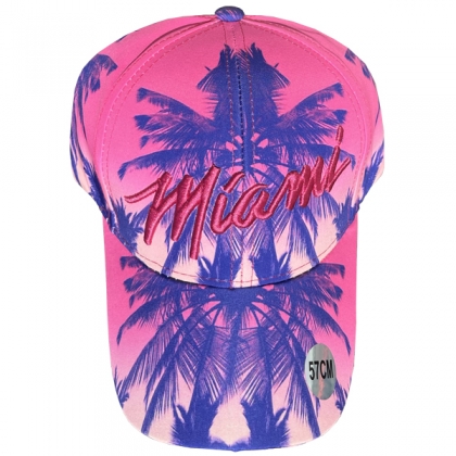 Casquette Miami "Palm" Rose et Violet