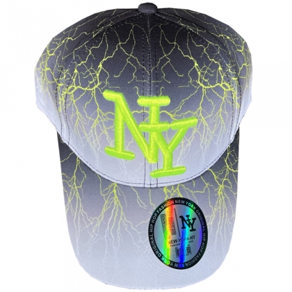 Casquette New York "Thunder" Grise et Jaune Fluo
