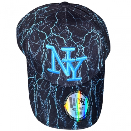 Casquette New York "Thunder" Noire et Bleu Ciel