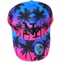Casquette New York "Palmiers" Bleu et Rose