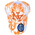 Casquette New York "Fum&eacute;e" Orange et Blanc