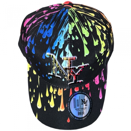 Casquette New York "Paint" Rainbow Noire
