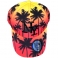 Casquette New York "Palmiers" Rouge et Jaune