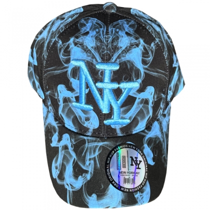 Casquette New York "Fum&eacute;e" Bleu et Noir